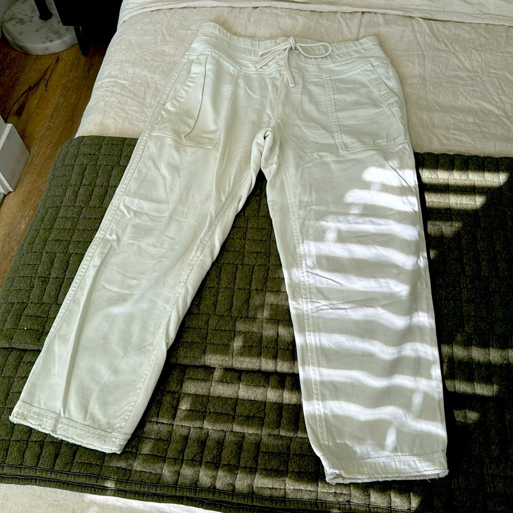 James Perse Linen Cream Pants sz: 2